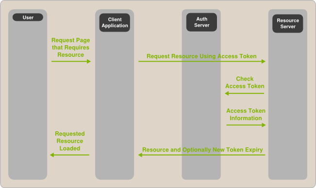 A diagram depicting how a public client would gain access to a protected resource.